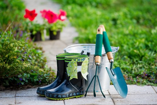 Hard landscaping and soft planting features for a Coneyhall property